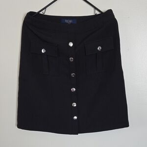 Rachel Black Button-Front Skirt